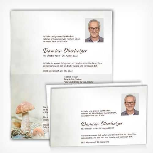 Trauerkarte/Leidzirkular Pilze