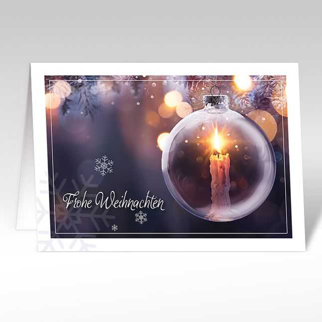 Weihnachtskarten mit Glasweihnachtskugel und Kerze