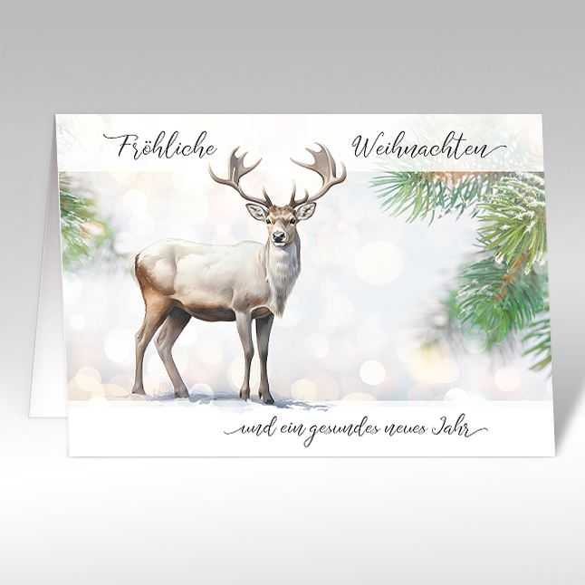 Weihnachtskarte mit Hirsch
