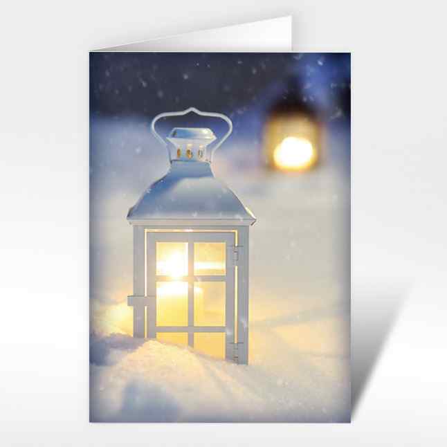 Weihnachtskarten "Schneelaterne" A6