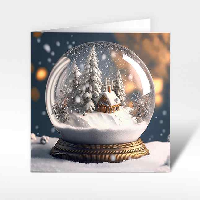 Weihnachtskarten "Schneekugel" 12x12