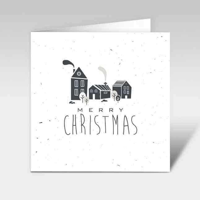 Weihnachtskarten "christmas village" 12x12