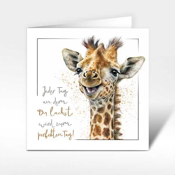 Glückwunschkarten lachende Giraffe