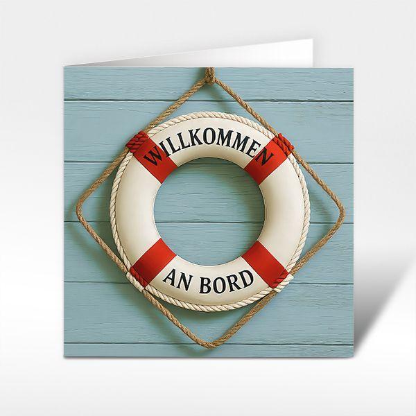 Willkommenskarte "Willkommen an Bord" Schwimmring