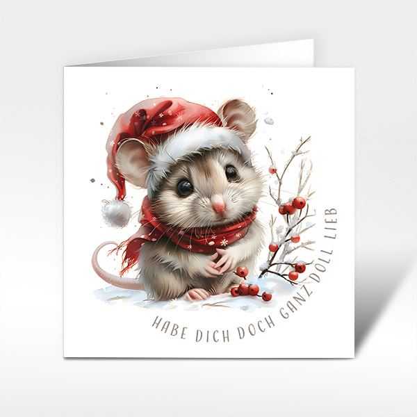 Grusskarten Süsse Maus 02 "Habe dich doch ganz doll lieb"