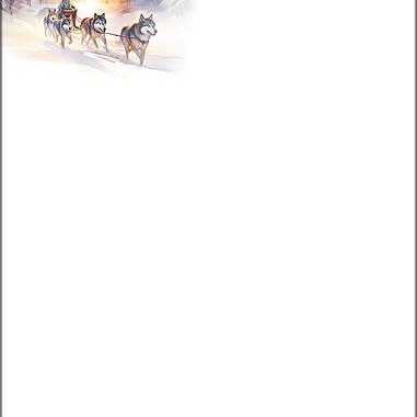 Weihnachtsbriefpapier "Husky Schlittenfahrt"