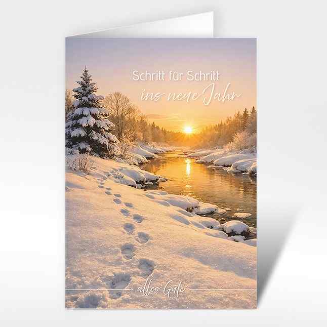 Weihnachts- & Neujahrskarte: Schritt für Schritt ins neue Jahr