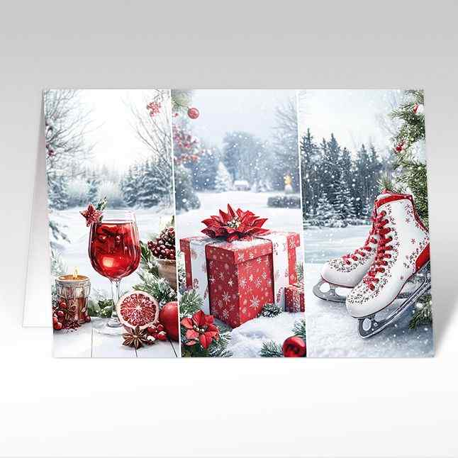 Weihnachtskarte "Überraschung am See"
