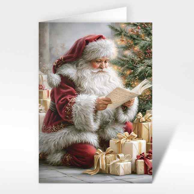 Weihnachtskarte "Weihnachtsfreude mit Santa" A6